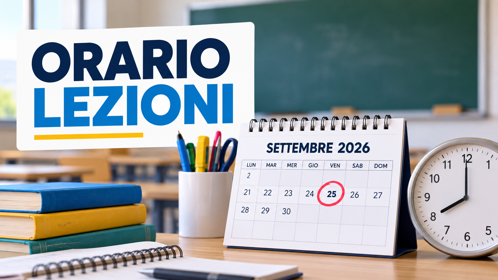 Attività didattiche del 25 settembre e nuovo orario delle lezioni a 5 ore