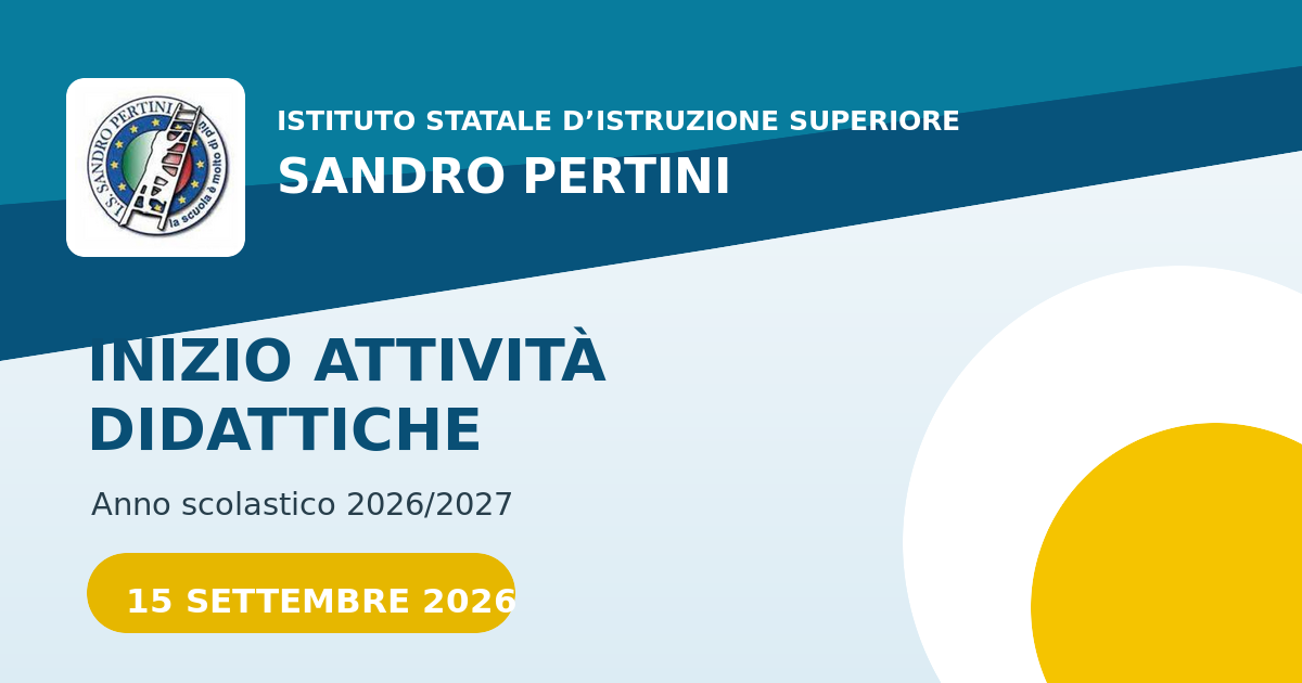 Inizio delle attività didattiche per l’anno scolastico 2026/2027